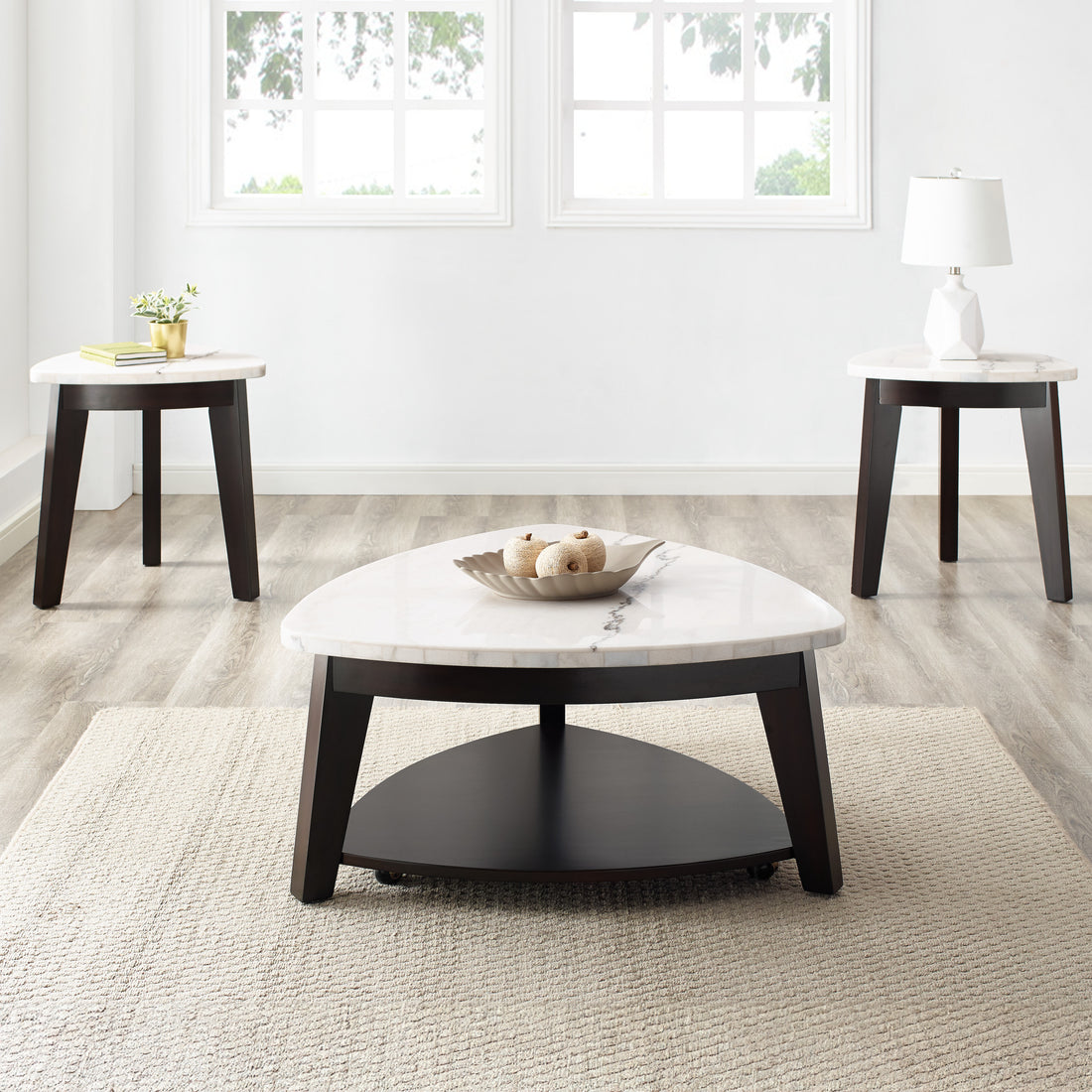 Francis White Marble Top End Table White White Marble