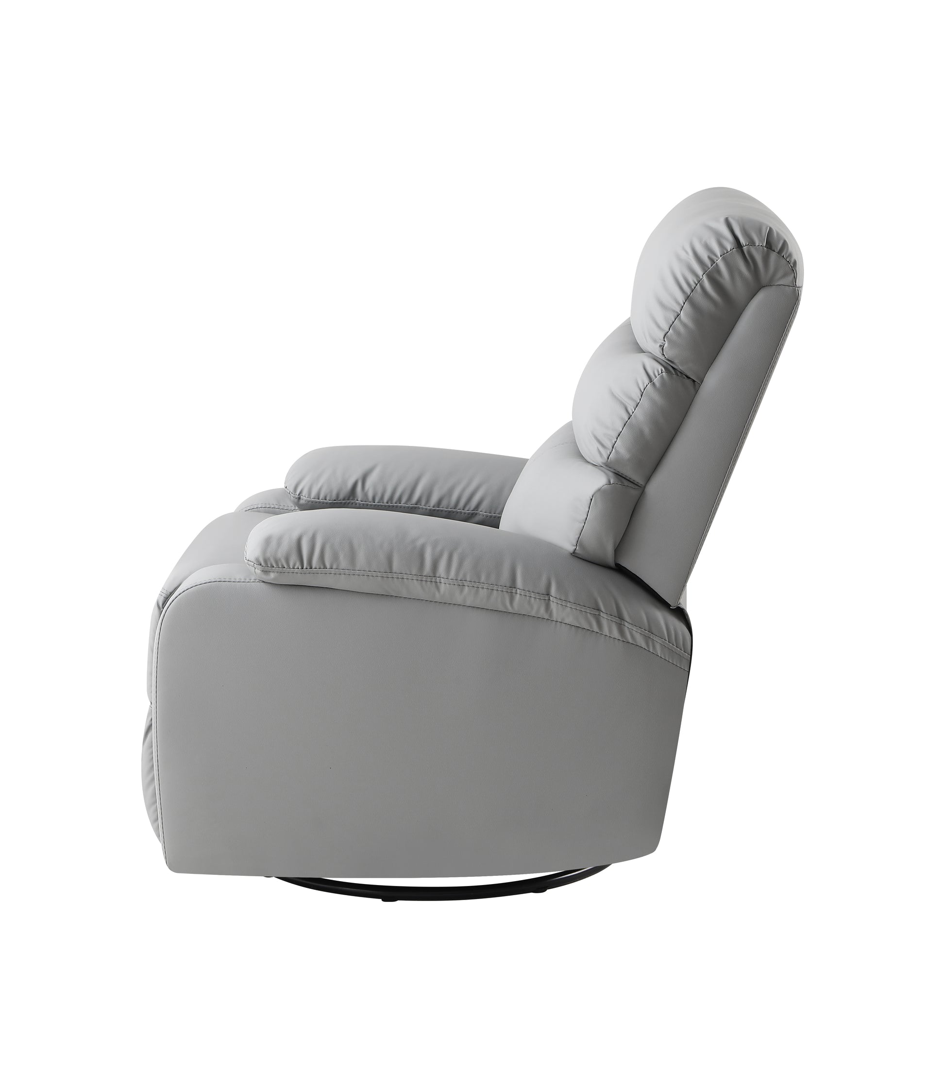 Rocking Recliner Chair,360 Degree Swivel Nursery Rocking Chair,Glider Chair,Modern Small Rocking Swivel Recliner Chair For Bedroom,Living Room Chair Home Theater Seat Gray Light Gray Faux Leather Manual Handle Primary Living Space Soft Loose Back Extra