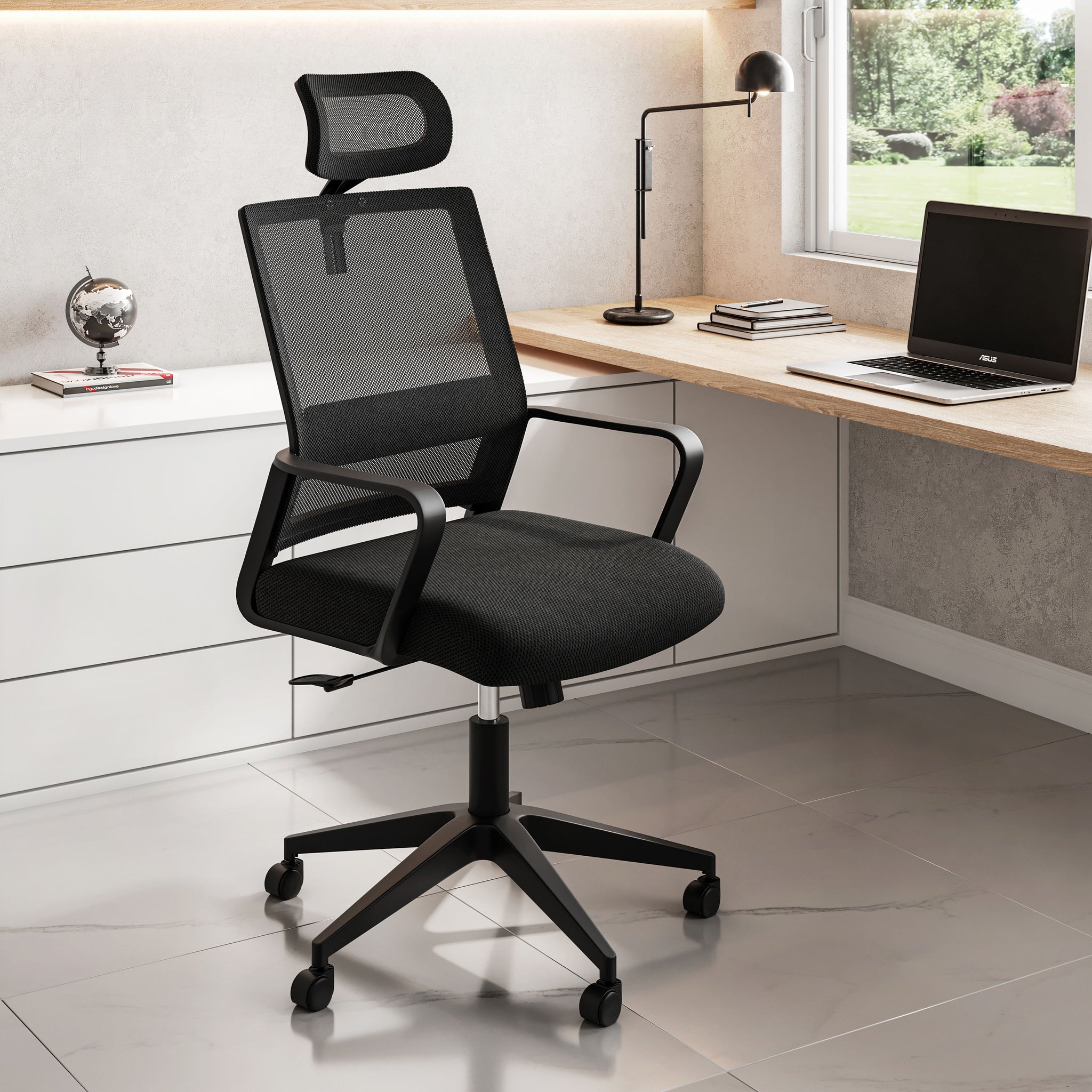 Techni Mobili Ergonomic Office Chair With Lumbar Support And Adjustabl, image size:2048x2048