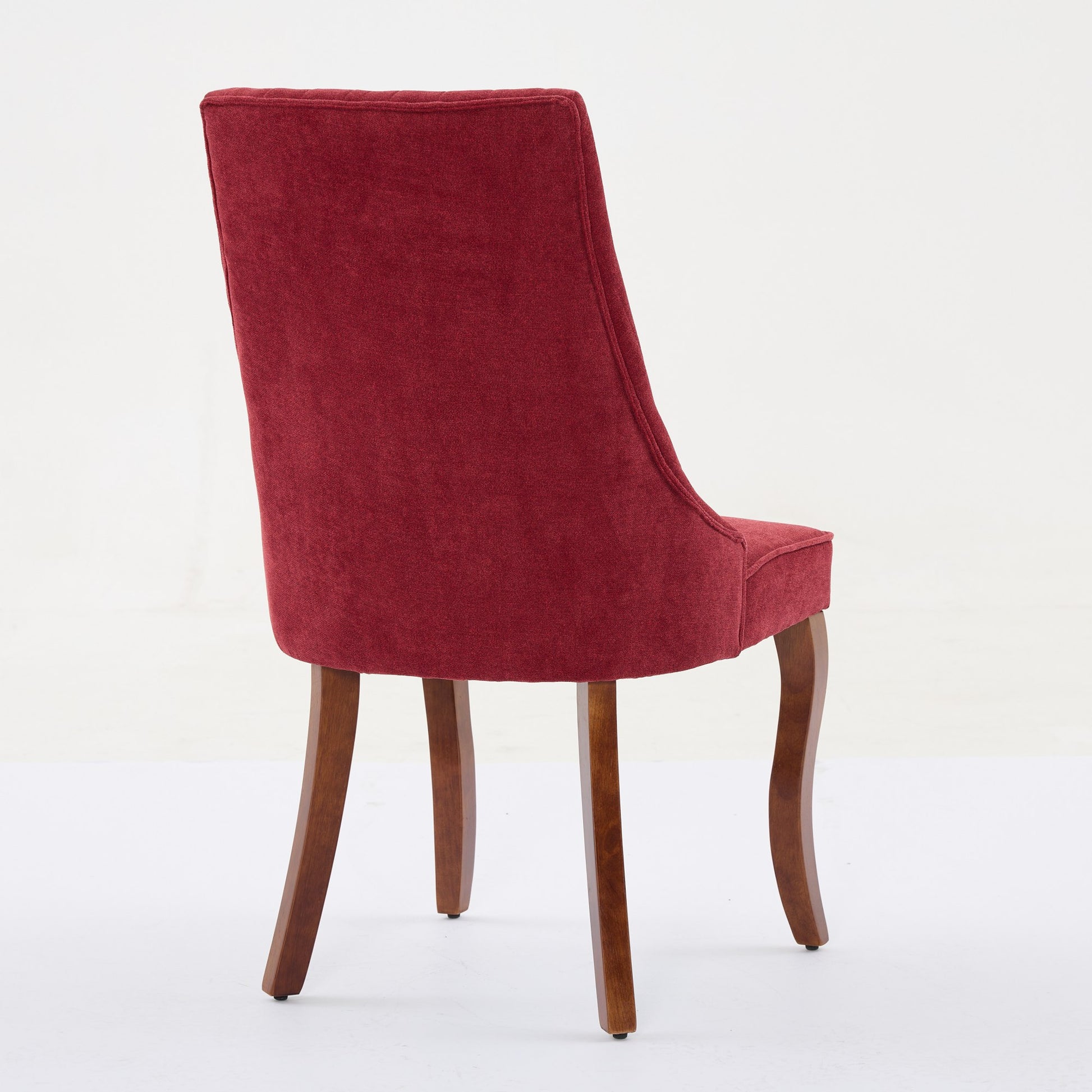 Rayon Cloth Flocking Linen Dining Chairs Channel Kitchen Dinner Chair Comfy Fabric Upholstered Accent Chair For Dining Room With Curved Solid Wood Legs,Set Of 2 Wine Red , Sw1847Wr Wine Red Light