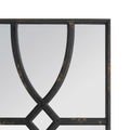 Tio 24 Inch Fir Wood Wall Mirror Set Of 2, Geometric Overlaid Design, Black Black Wood