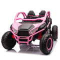 24V Two Seater Kids Ride On Utv W Parents Control,20In Seat Width,400W Super High Power,Four Wheel Suspension,Bluetooth,Mp3,Usb,Led Light,Horn,Rear Storage Space,Speeds 3.73 4.97Mph For Kids Aged 3