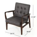 Club Chair, Mid Century Modern Microfiber Club Chair With Wood Frame Slate Microfiber