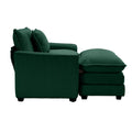 Comfortable Single Chair Deep Seat Sofa With Footstool With One Pillow, Suitable For Living Room And Bedroom, Club Multiple Occasions, Green Corduroy Fabric Green Corduroy 1 Seat