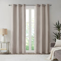 Basketweave Room Darkening Curtain Panel Pair 2 Pcs Window Panels Taupe Polyester