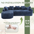 Coolmore Boucle Sofa 3 Seater For Living Room Oversized Comfy Sofa L Shape Sofa Couch With Chaise Home Furniture Sleeper Sectional Sofa For Apartment, Office Left Hand Facing Blue Blue Primary Living Space Foam Boucle 3 Seat