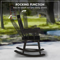 Outsunny Outdoor Wood Rocking Chair, 350 Lbs. Porch Rocker With High Back For Garden, Patio, Balcony, Black Black Wood