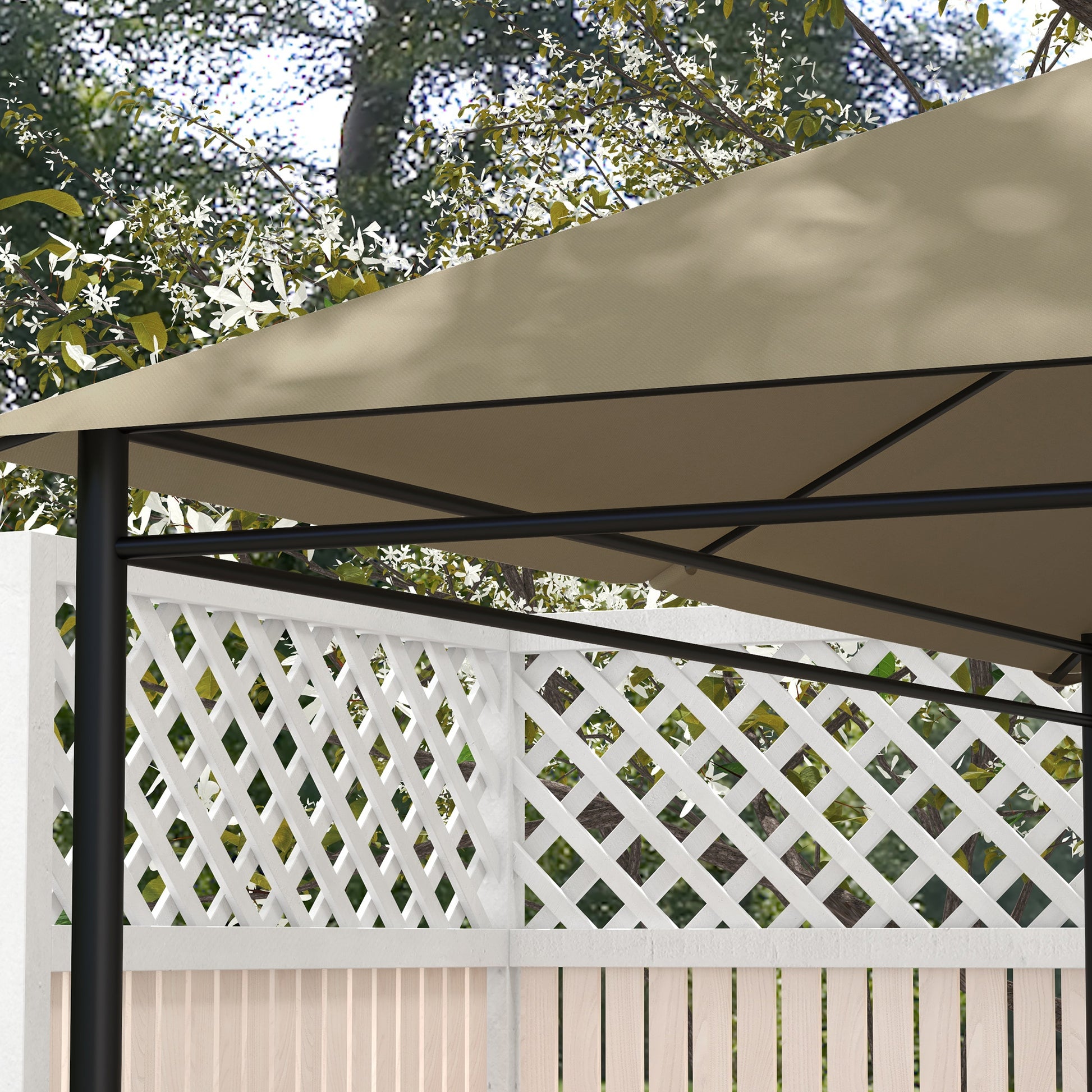 Outsunny 10' X 13' Gazebo Canopy Replacement, Outdoor Gazebo Cover Top Roof Replacement With Vents And Drain Holes, Top Cover Only , Khaki Brown Polyester