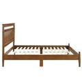 Transitional Design California King Platform Bed Chestnut Finish Wood Frame Bedroom Furniture 1Pc Bed In A Box Box Spring Not Required California King Chestnut Wood Bedroom Wood