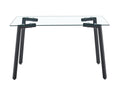 Glass Dining Table Transparent, 130*80* 8Mm Black Seats 4 Glass