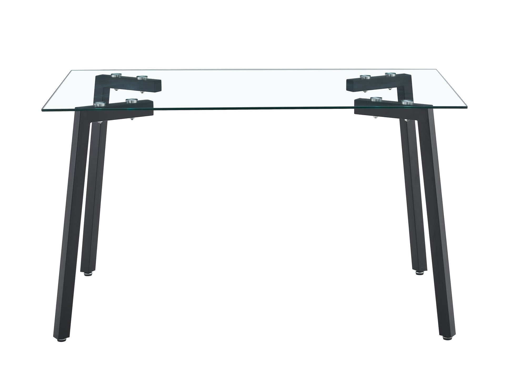 Glass Dining Table Transparent, 130*80* 8Mm Black Seats 4 Glass