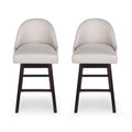 Swivel Barstool Mp2 Set Of 2 Wheat Fabric