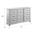 Mariano Gray 10 Drawer Dresser Gray Solid Wood