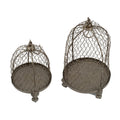 Set Of 2 Phineas Hanging Wire Mesh Candle Holders, L: D7X13