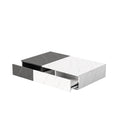 Modern Style Black And White Coffee Table With Two Storage Spaces White Black White Primary Living Space Rectangular Drawers Rectangular Coffee & End Tables Particle Board Mdf