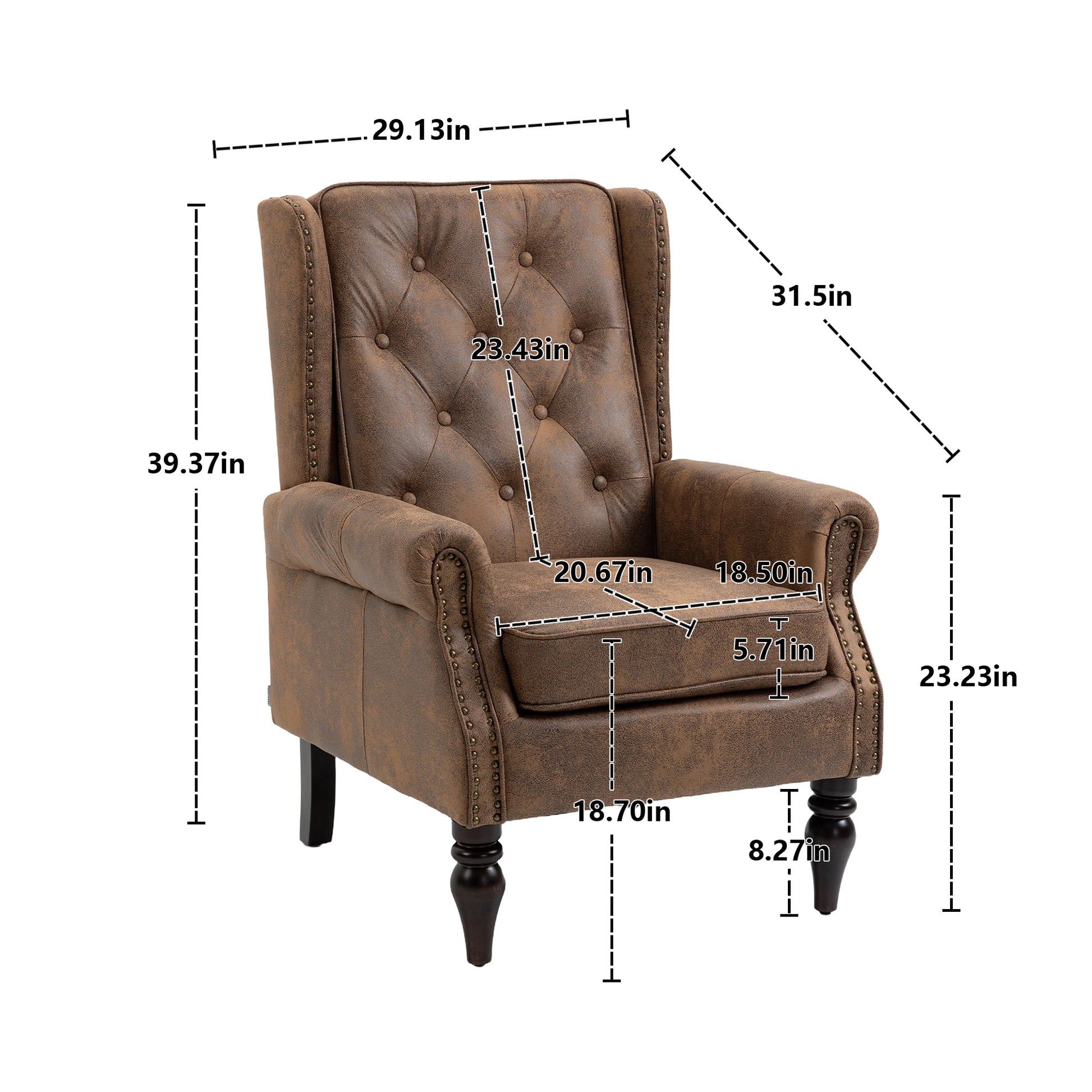 Coolmore Wood Frame Armchair, Modern Accent Chair Lounge Chair With Sturdy Wood Legs For Living Room Bedroom Coffee Pu Coffee Foam Microsuede