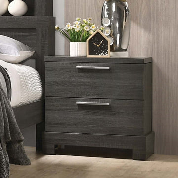 Grey Oak 2 Drawer Nightstand Oak 2 Drawers Bedroom Rectangle Modern Drawers Oak Solid Wood Mdf