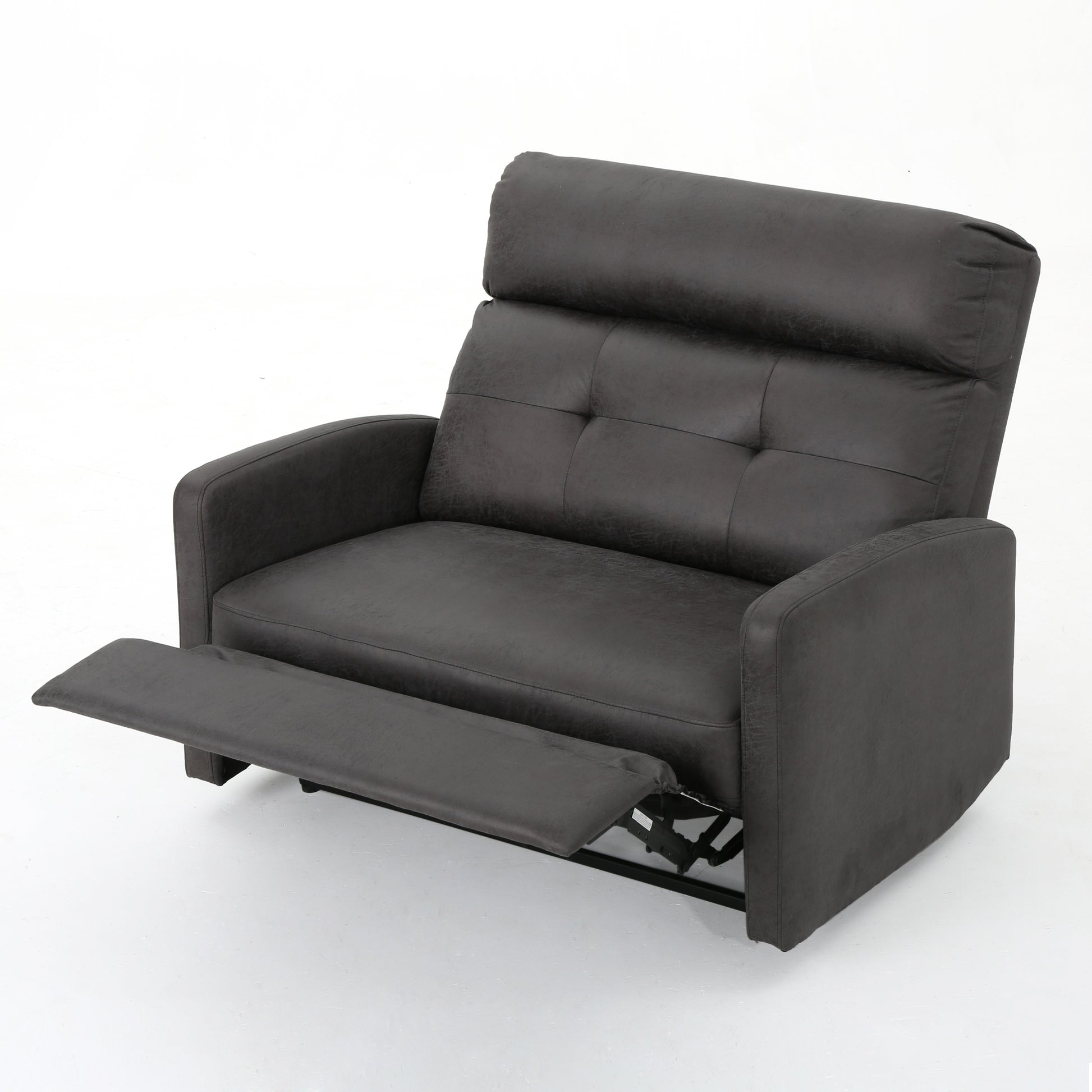 Recliner Chair Double Seats Slate Microfiber