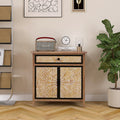 Retro, Vintage Storage Cabinet With Drawers And Doors, Floor Sideboard And Buffet Server Cabinet, Entryway Console Cabinet For Living Room, Dining Room, Bathroom, Natural Wood, Lignt Yellow Natural Wood Bedroom Fir Mdf