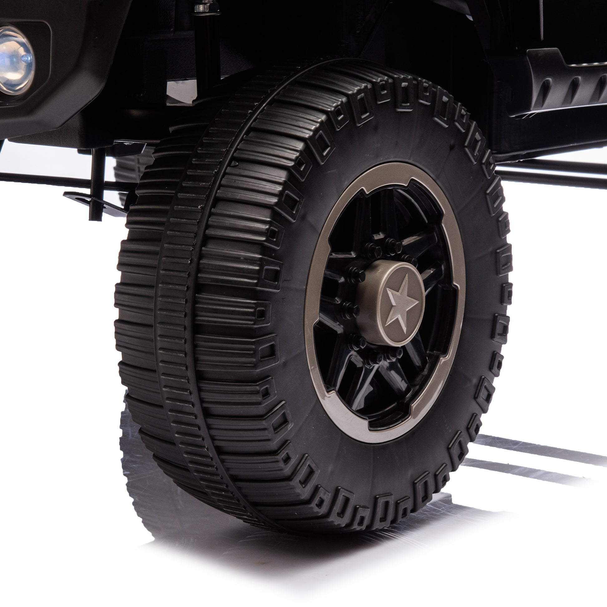 24V Two Seater Kids Ride On Truck Car W Parents Control,200W*2,Seat Width 20.28In,Four Wheel Suspension,Led Lights,Music,Mp3,Bluetooth,Two Independent Seat Belts,Suitable For Off Road For Kids Aged 3 Black 100 149 Lbs Polypropylene