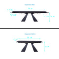 Modern Extendable Dining Table, Maximum Expanded 79