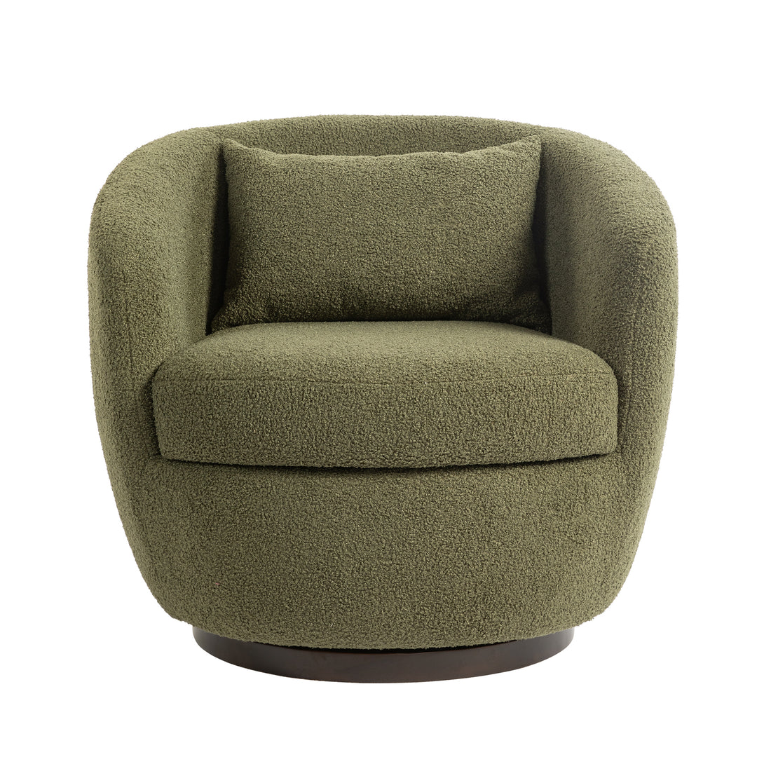 Upholstered Swivel Barrel Armchair With Storage Modern Living Room Side Chair For Bedroom Office Reading Spaces Teddy Fabric Dark Green Dark Green Foam Upholstered