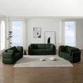 Living Room Furniture 7 Piece Set Including One 3 Seater Sofa And Two 2 Loveseatsadjustable Arms And Backs Comforty Sofas & Couches With Comfy Seat And Arm Cushions Green Green Polyester 7 Seat