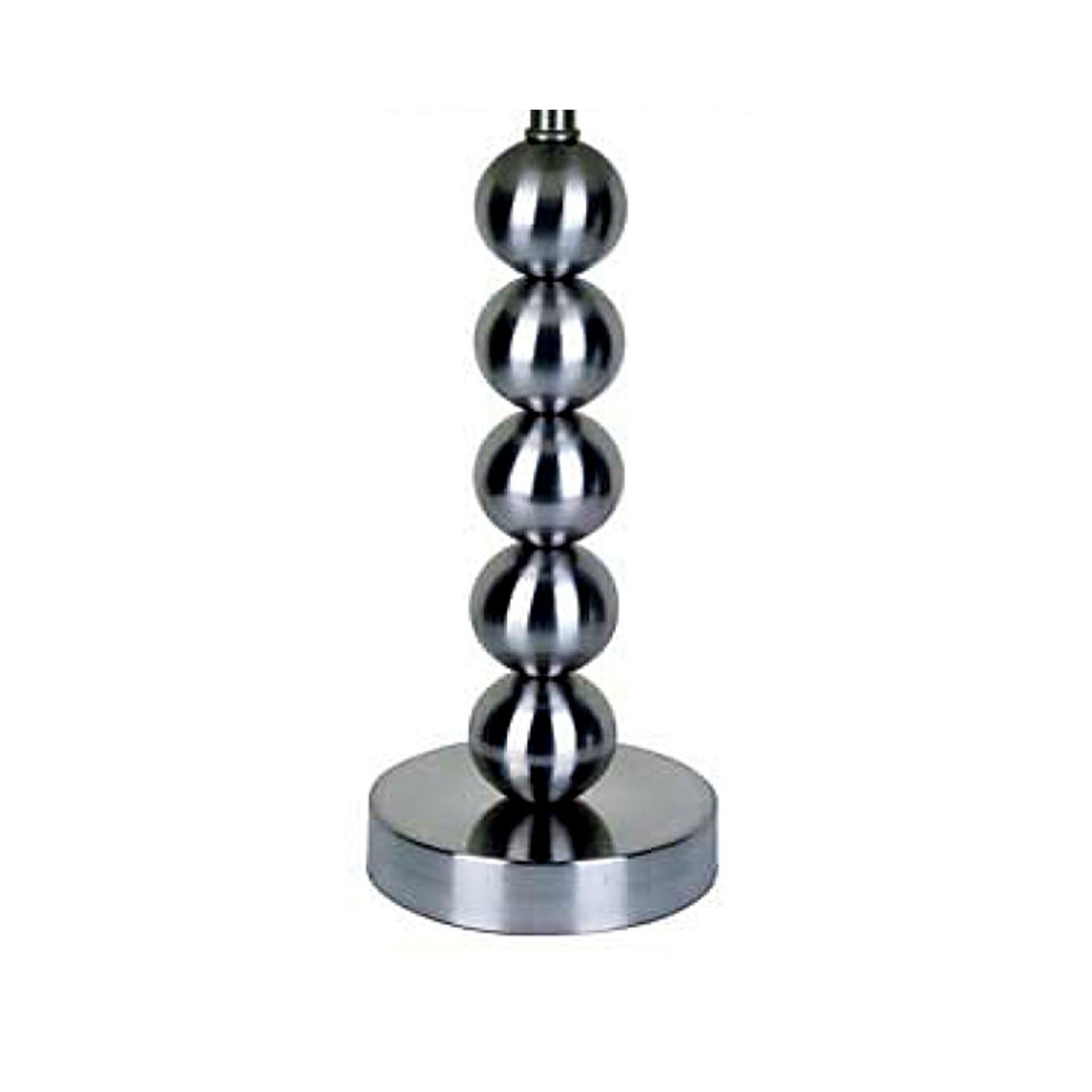 28" Tall Metal Table Lamp With Satin Nickel Finish, White Linen Shade Multicolor Metal