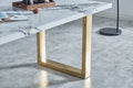 Luxurious Faux Marble Mdf Dinning Table For 6 Or 8, Rectangular 63