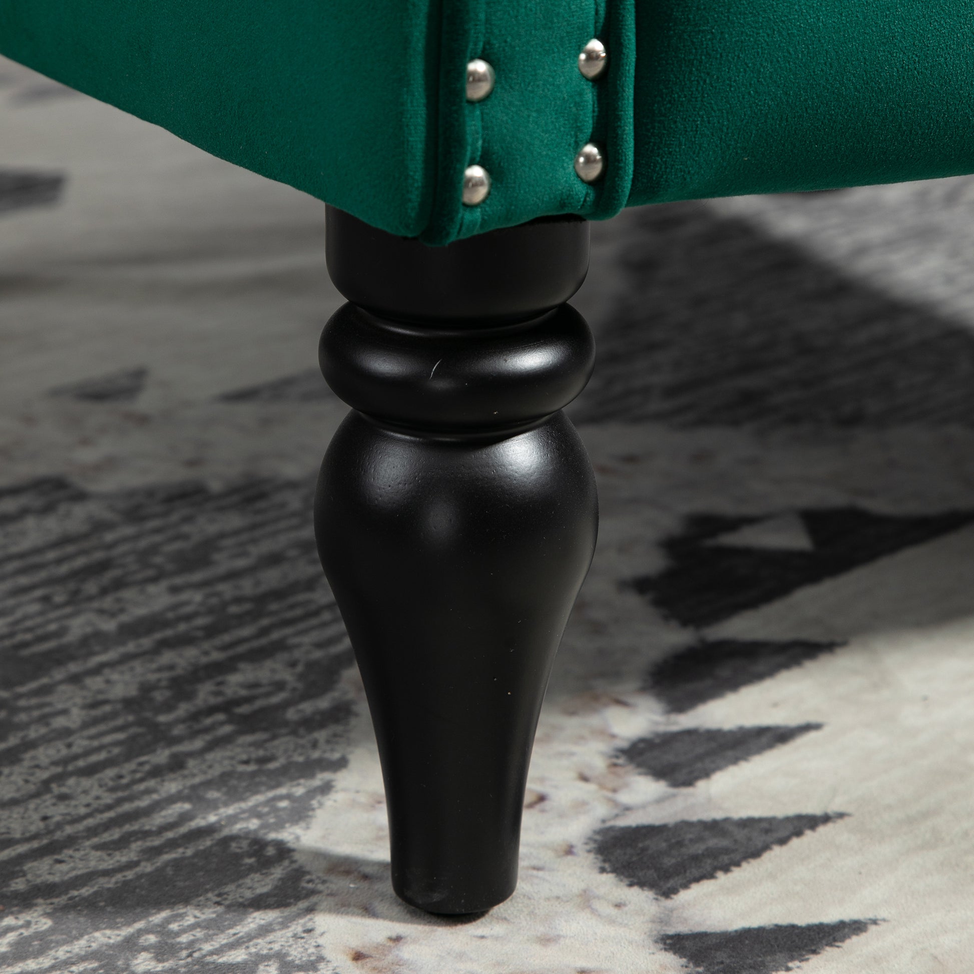 Coolmore Wood Frame Armchair, Modern Accent Chair Lounge Chair With Sturdy Wood Legs For Living Room Bedroom Green Green Primary Living Space Foam Velvet