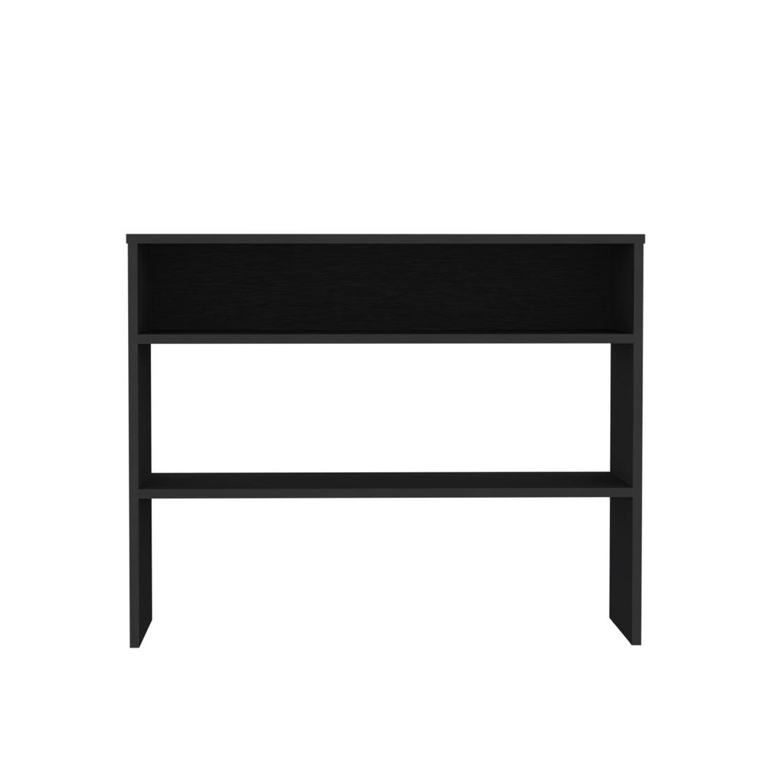 Vail Console Table In Melamine With Open Storage, Black Freestanding 1 2 Shelves Black Primary Living Space Modern Particle Board Melamine