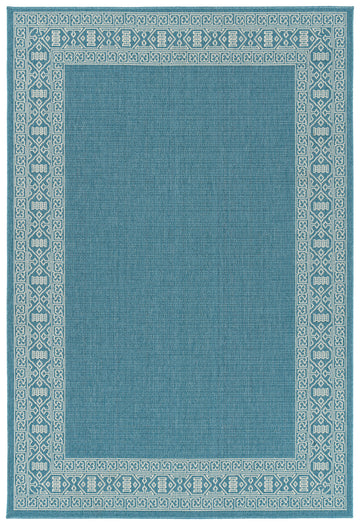 Casual, Traditional, Transitional, Solid Color, Tropical, Coastal, Novelty, Textured Loop Pile 1'9" X 3' Rectangle Throw Rug Light Blue Polypropylene