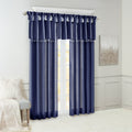 Lightweight Faux Silk Valance With Beads Navy 50X26