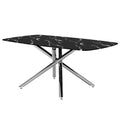 Table And Chair Set, Large Modern Minimalist Rectangular Dining Table, 0.39 