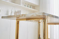Luxurious Faux Marble Mdf Dinning Table For 6 Or 8, Rectangular 70.9