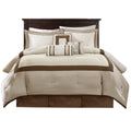 7 Piece Comforter Set Taupe Brown Queen Queen Taupe Brown Polyester