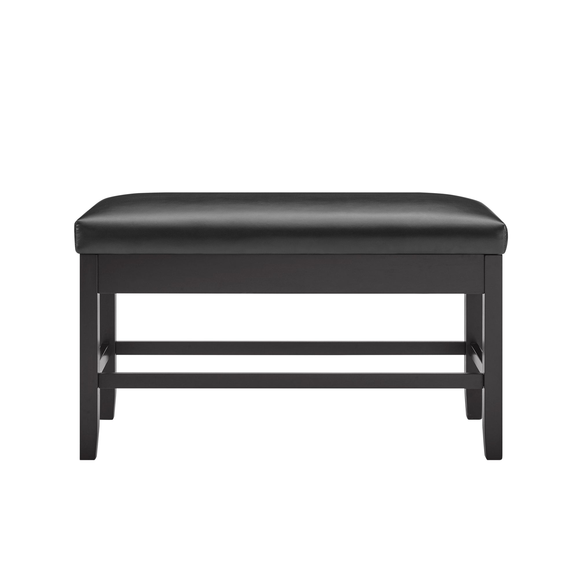 Carrara Storage Counter Bench Black Black Faux Leather