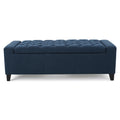 Guernsey Ottoman Navy Blue Fabric