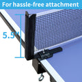 Table Tennis Table, 9Ft Foldable & Portable Ping Pong Table Set With Net For Indoor Outdoor Game Balls Sports Blue Foldable Mdf