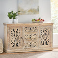 3 Drawer Sideboard Antique White Wood