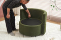 029 Teddy Fabric Swivel And Storage Chair With Back Cushion For Living Room,Green Green Primary Living Space Modern Foam Teddy