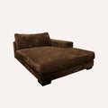 Bella Brown Corduroy Right Facing 3 Piece Sectional Brown Wood Corduroy 3 Seat