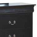 Elegant Traditional Black Dresser Black 5 Drawers & Above Partice Board Mdf Pine Wood