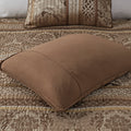 6 Piece Jacquard Quilt Set With Throw Pillows Brown Gold King Cal King King Brown Gold Cotton