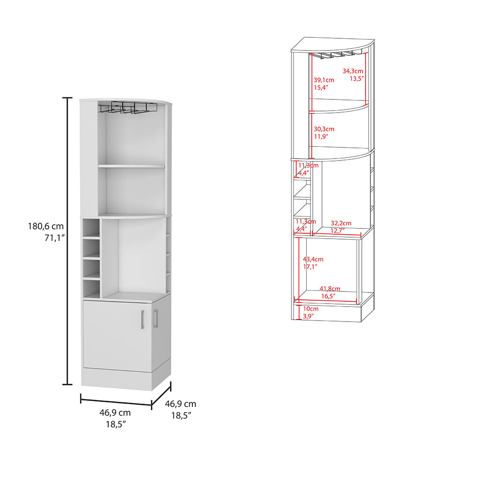 Syrah Corner Bar Cabinet White White Particle Board Particle Board