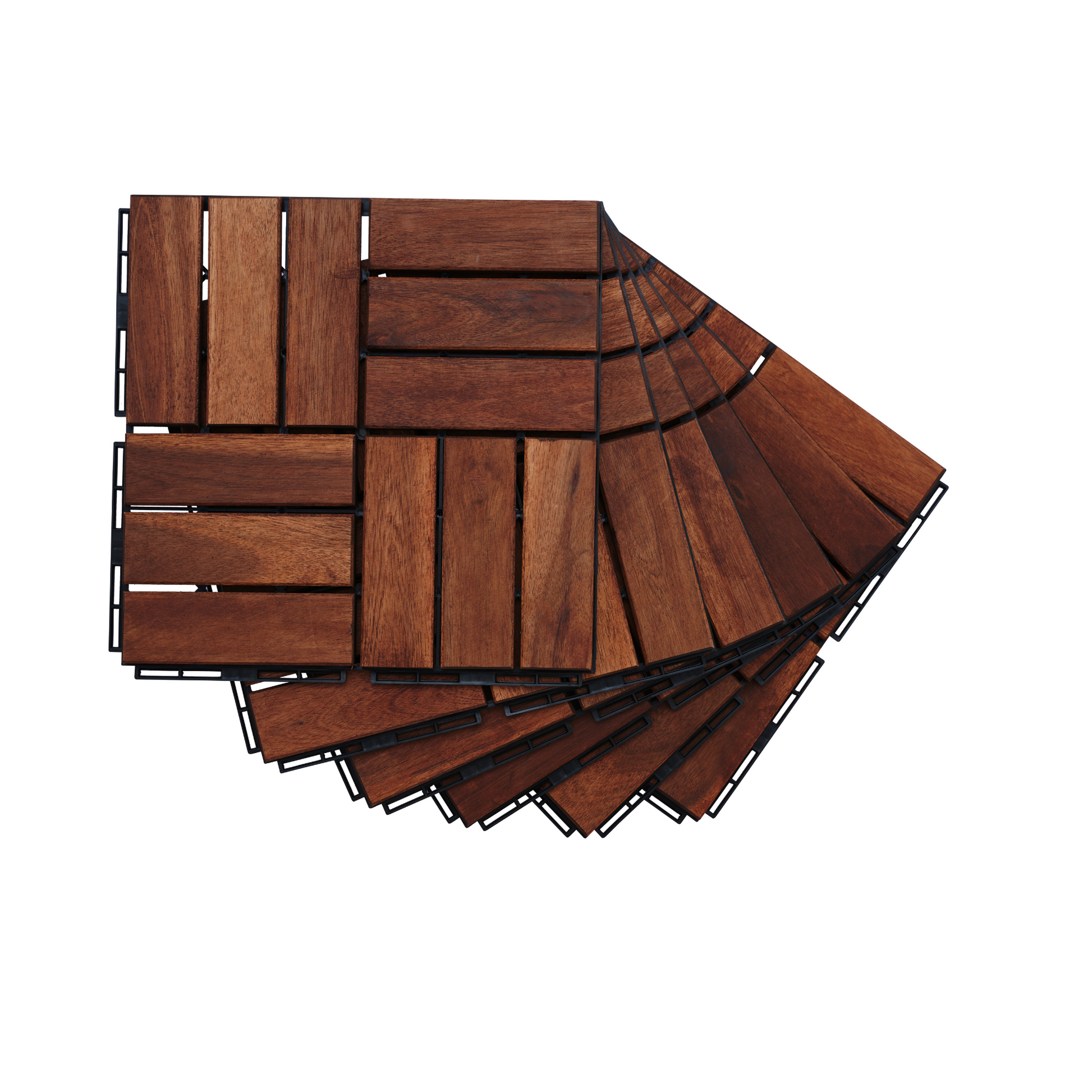 Acacia Wood Interlocking Deck Tiles Checker Pattern, 30 Pcs 12" X 12" Square Acacia Hardwood Outdoor Flooring For Patio, Bancony, Pool Side,.. Brown Garden & Outdoor American Design,American Traditional,Antique Acacia Wood