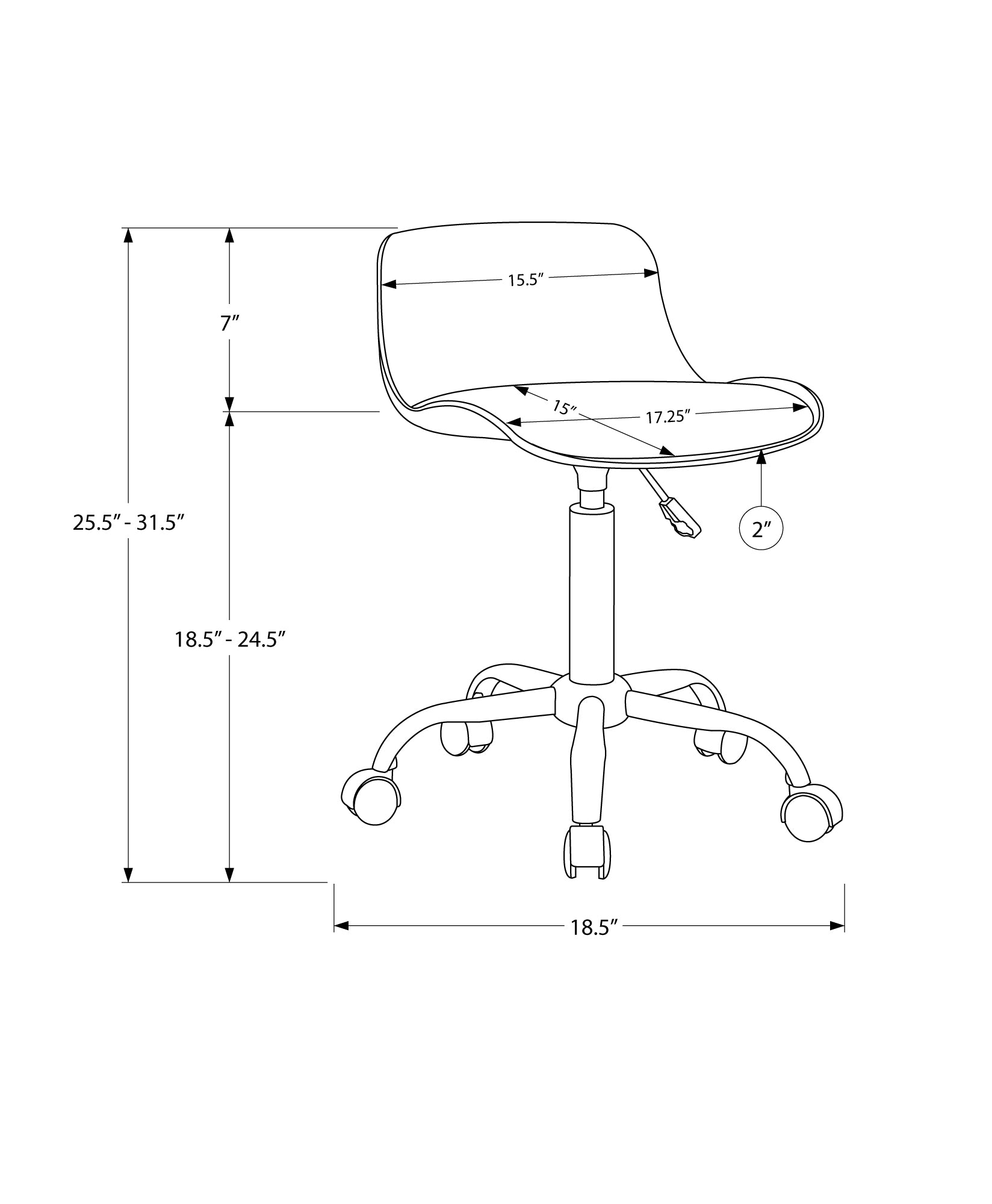 Office Chair, Adjustable Height, Swivel, Ergonomic, Computer Desk, Work, Juvenile, White Leather Look, White Metal, Contemporary, Modern White Foam Metal