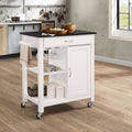 Black And White Kitchen Cart With 1 Cabinet -