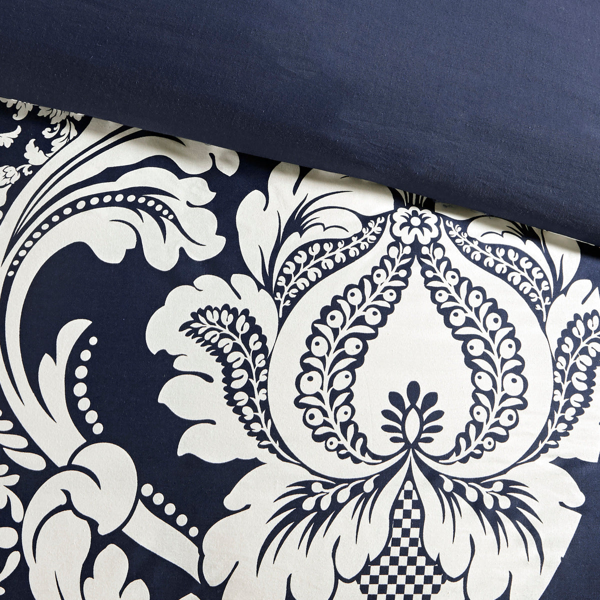 7 Piece Cotton Printed Comforter Set Indigo King King Indigo Polyester
