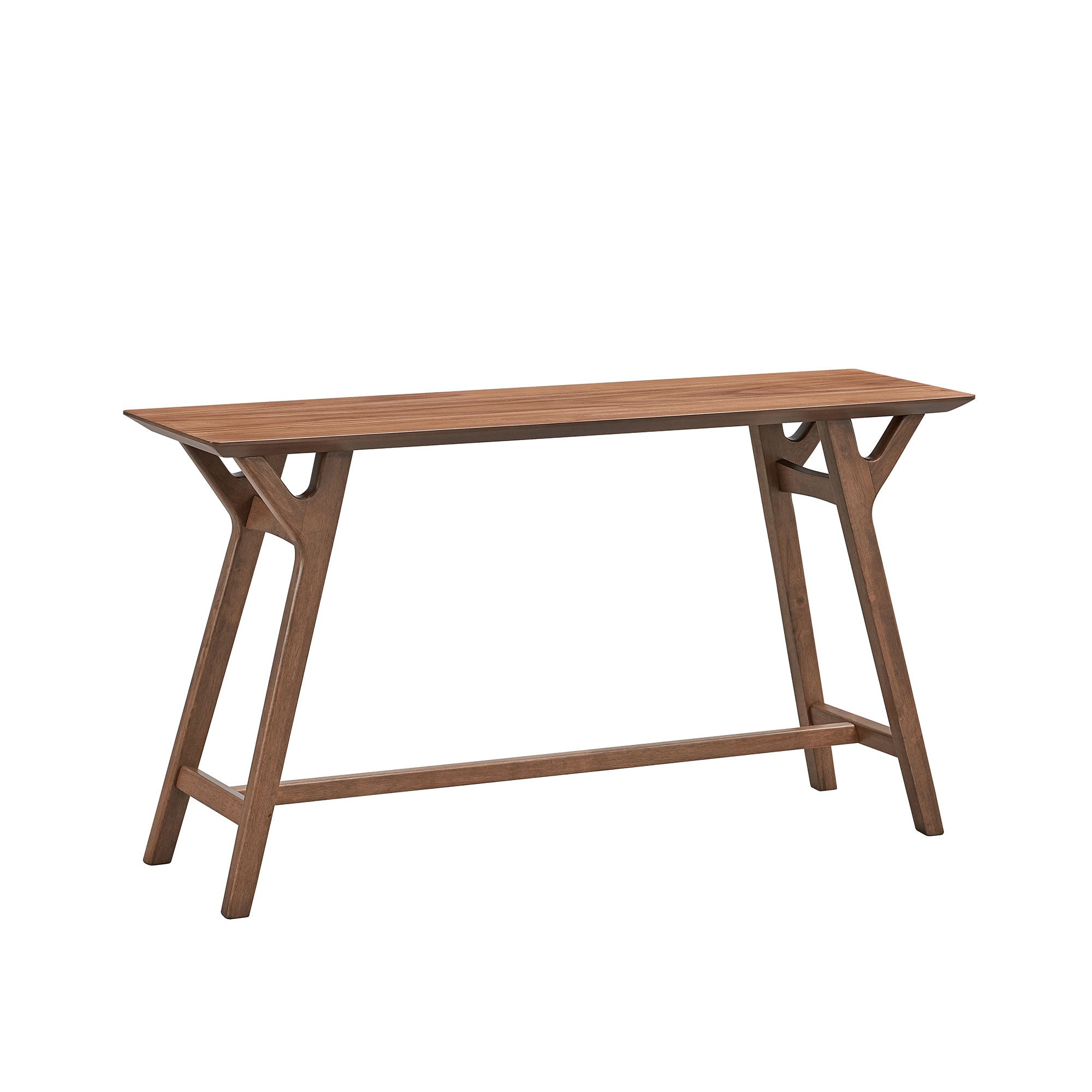 59.06 Inch Entryway Table For Living Room,Narrow Console Table With Solid Wood Legs, Modern Design Mdf Skinny Sofa Table Entrance Table For Hallway, Entrance,Apartment,Walnut Walnut Solid Wood Mdf